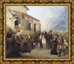 Фельдмаршал А.В.Суворов на вершине Сен-Готарда 13 сентября 1799 года. 1855
