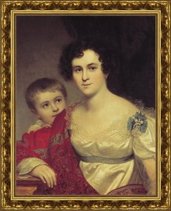 Портрет Авдотьи Ивановны Молчановой с дочерью Елизаветой. 1814
