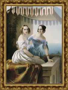 Портрет великих княжон Марии Николаевны и Ольги Николаевны. 1838