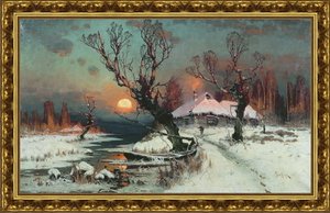 Закат солнца зимой. 1891