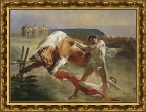 Ян Усмовец, удерживающий быка.1849 
