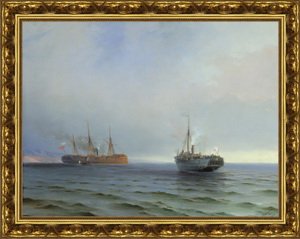 Захват пароходом «Россия» турецкого военного транспорта «Мессина» на Чёрном море 13 декабря 1877 года. 1877
